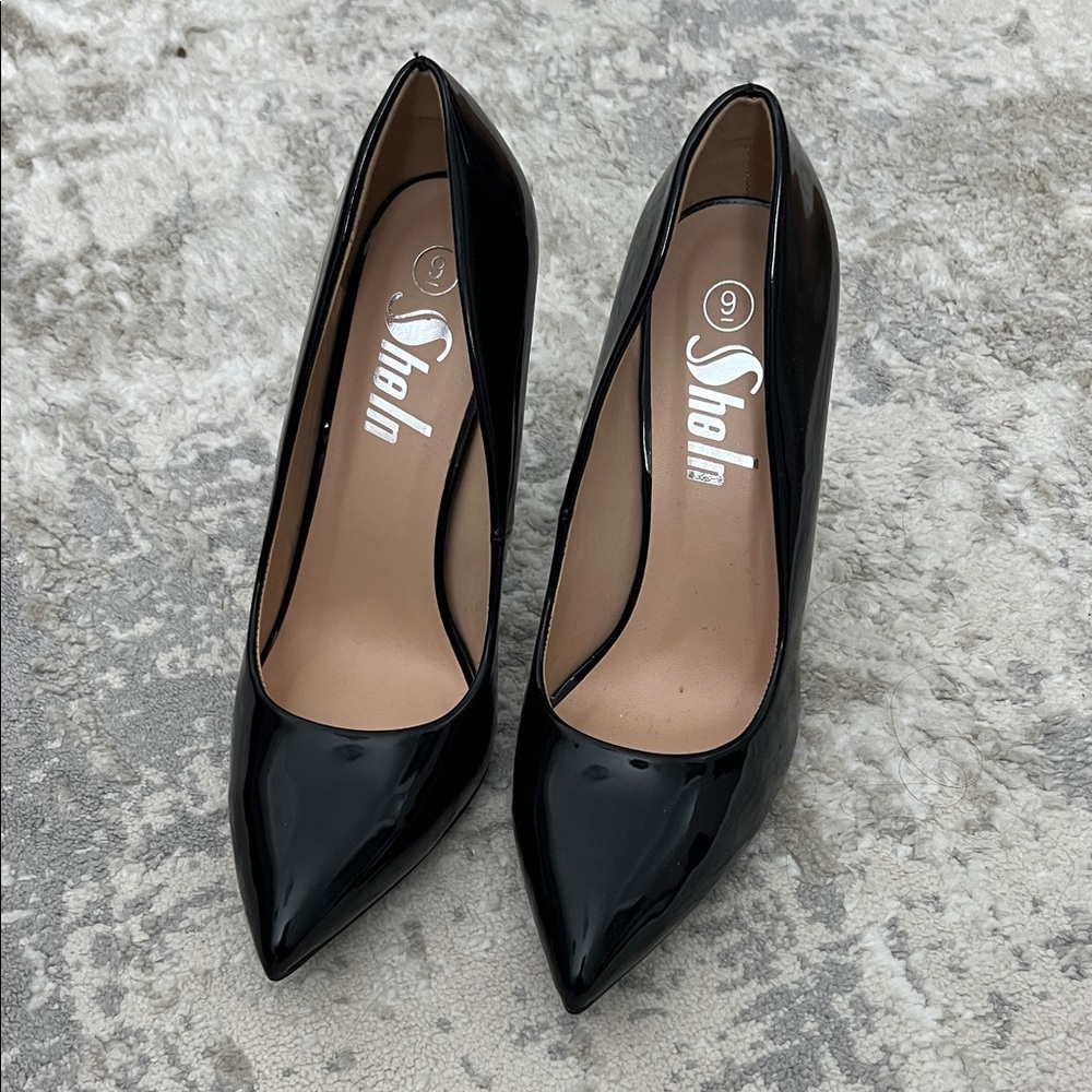 SHEIN Glossy Black Heels